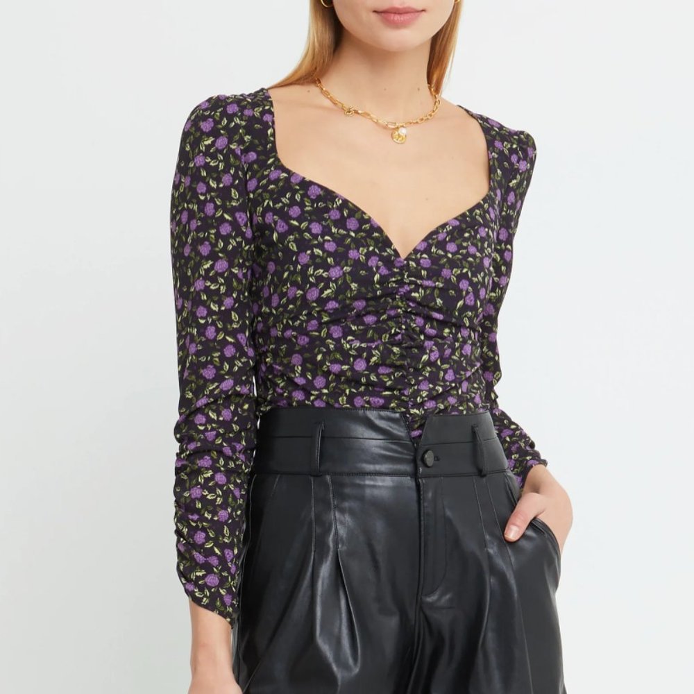 kourt Floral Sweetheart Top - Medium NWT